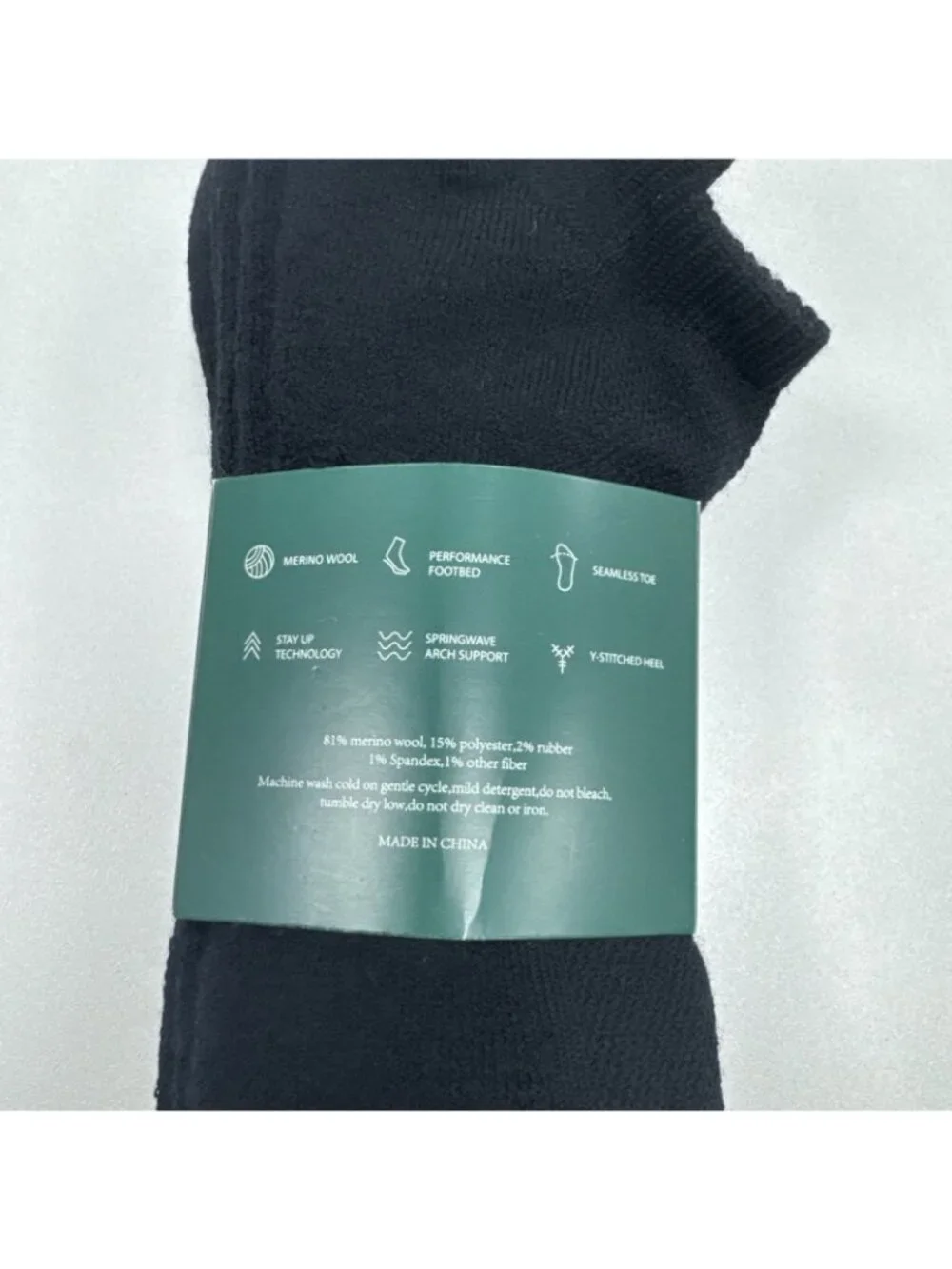 Quince Men's Merino Wool Ankle Socks 4-Pack in Black Size M/L 8.5-12